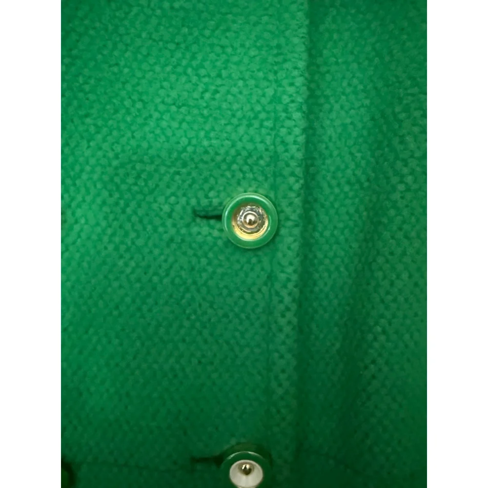 Women's Juicy Couture Green Pea Coat L with Gold Buttons - Picture 4 of 7